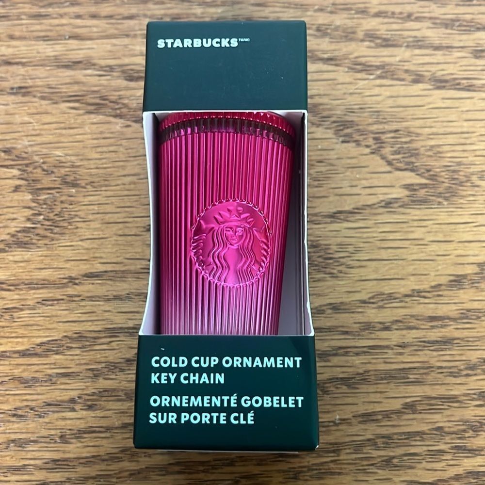 Starbucks Pink Ombre Cold Cup Keychain Ornament